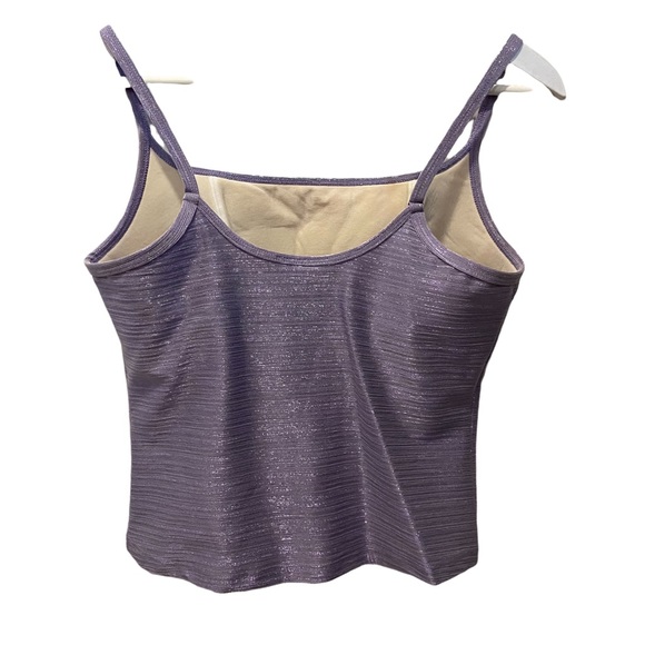 Papillon Blanc purple shimmer tank with built in bra - Picture 2 of 7